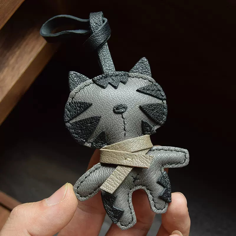 Cute Cat Sheepskin Bag Pendant Keychain