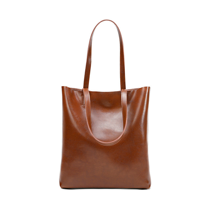 Vintage Women Tote Bag Cow Leather Handbag