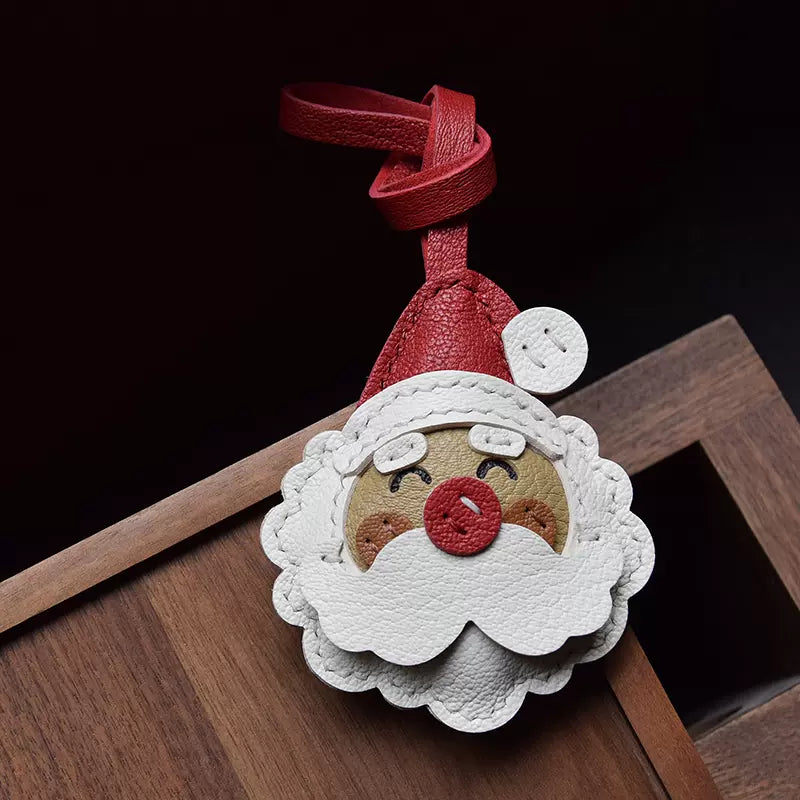 Santa Claus Christmas Tree Bag Pendant Sheepskin Keychain