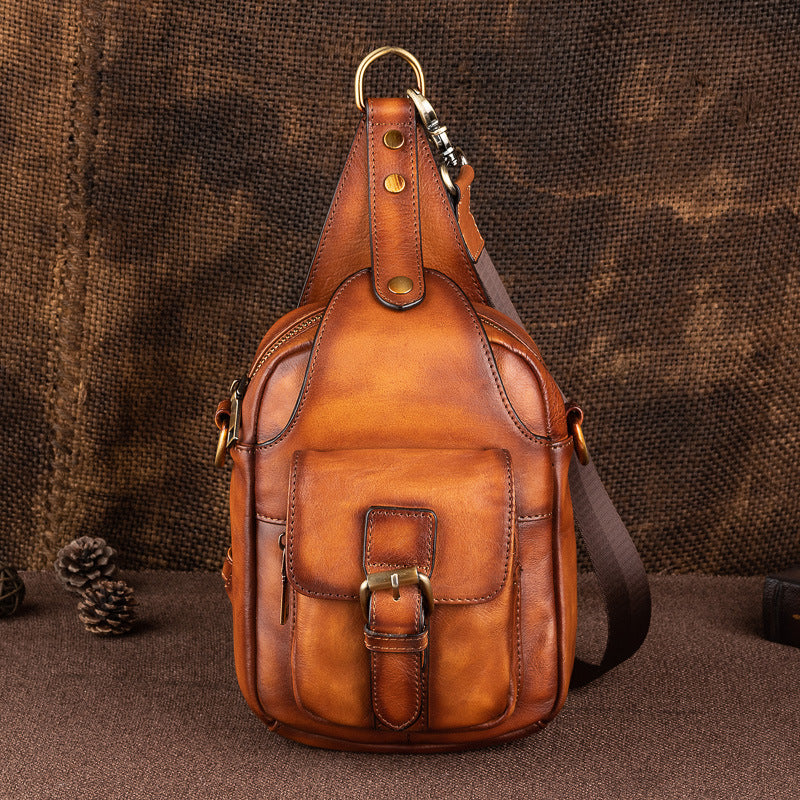 Ombro de couro de vaca vintage Bolsa bolsa crossbody