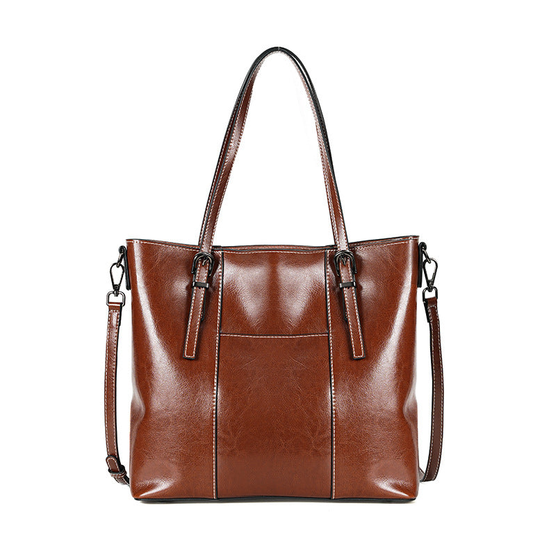 Cow Leather Women Tote Bag Big Capacity Shoulder Bag