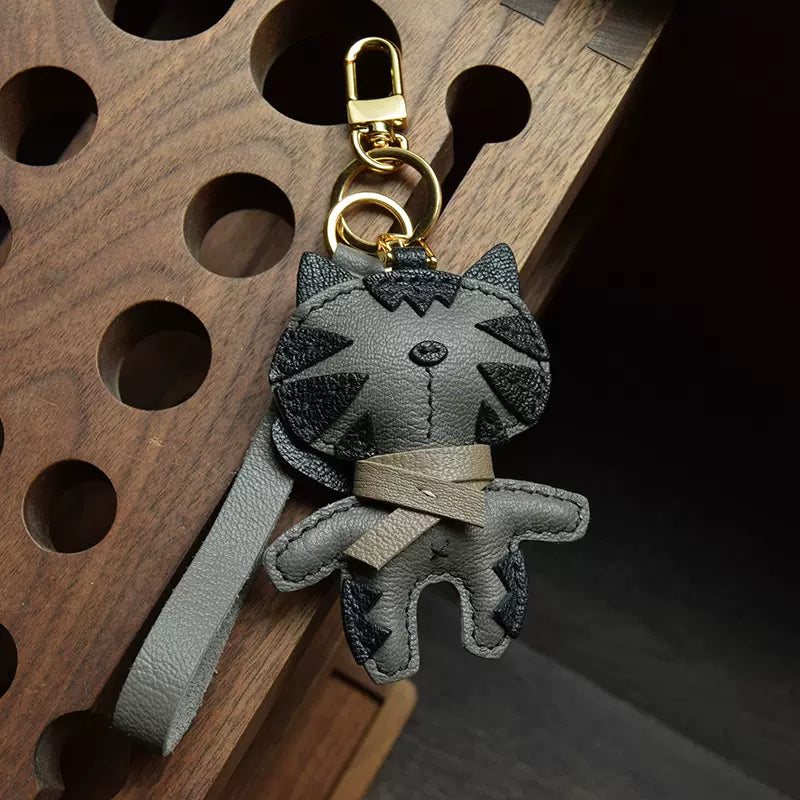 Cute Cat Sheepskin Bag Pendant Keychain