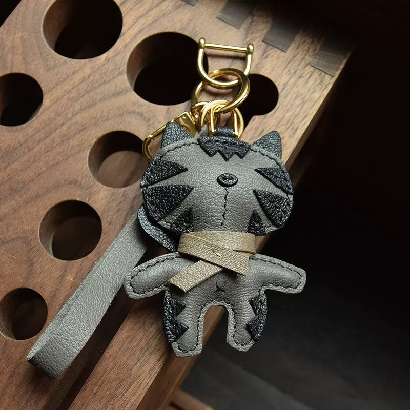 Cute Cat Sheepskin Bag Pendant Keychain