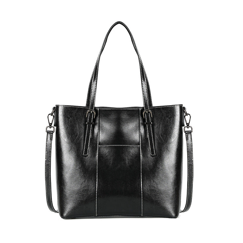 Cow Leather Women Tote Bag Big Capacity Shoulder Bag