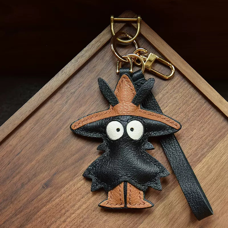 Sheepskin Straw Hat Black Doll Bag Pendant Keychain