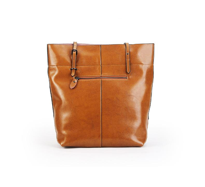 Cow Leather Barrel Bag Big Capacity Women Shoulder Bag