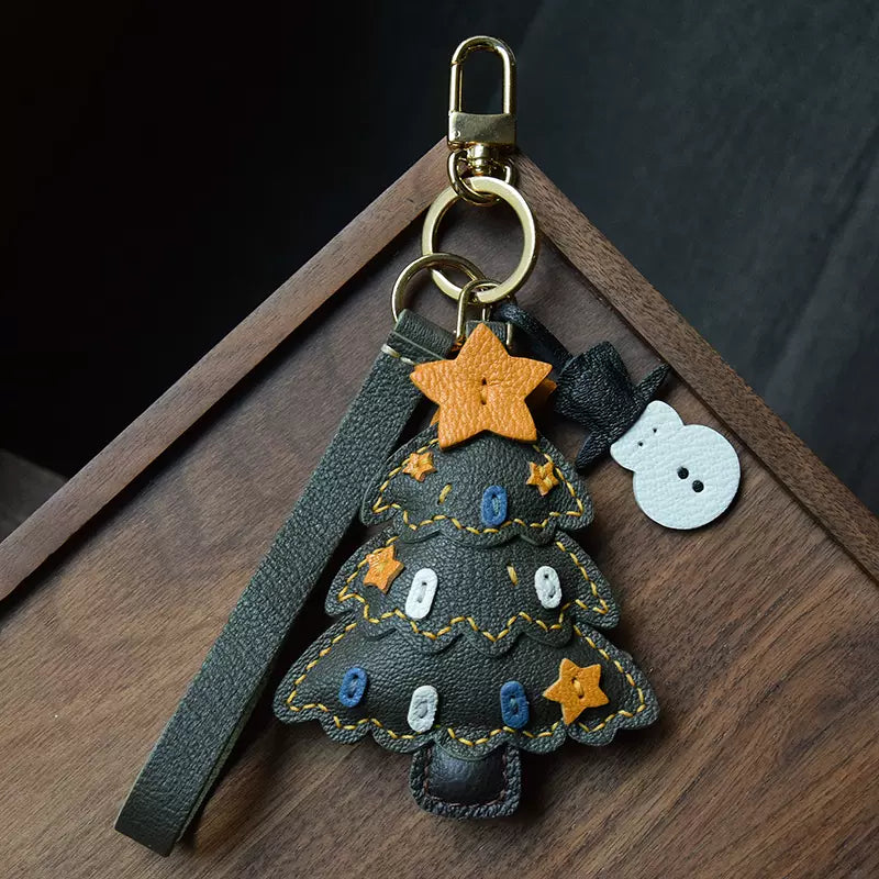 Santa Claus Christmas Tree Bag Pendant Sheepskin Keychain