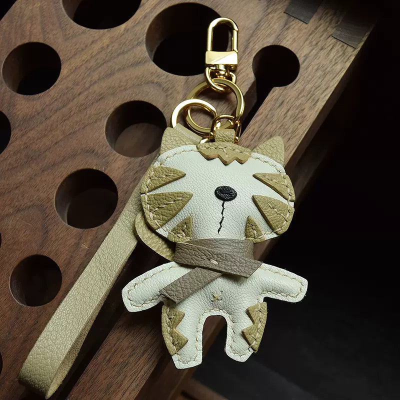 Cute Cat Sheepskin Bag Pendant Keychain