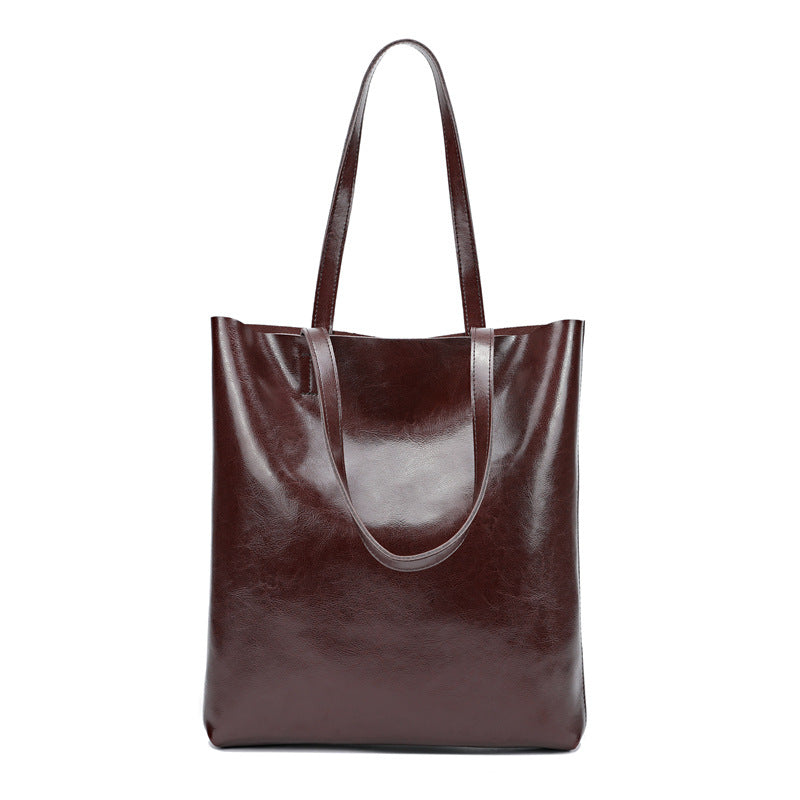 Vintage Women Tote Bag Cow Leather Handbag