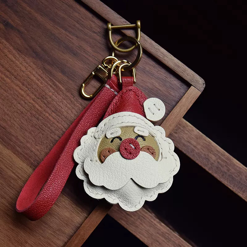 Santa Claus Christmas Tree Bag Pendant Sheepskin Keychain