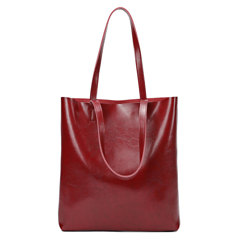 Vintage Women Tote Bag Cow Leather Handbag