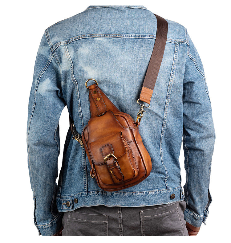 Ombro de couro de vaca vintage Bolsa bolsa crossbody