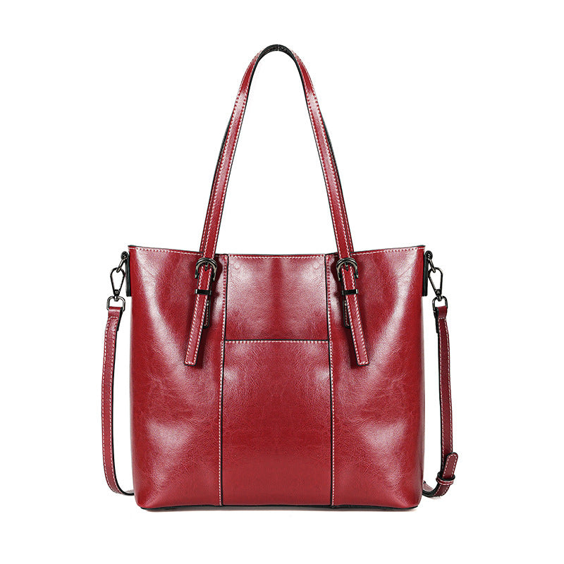 Cow Leather Women Tote Bag Big Capacity Shoulder Bag