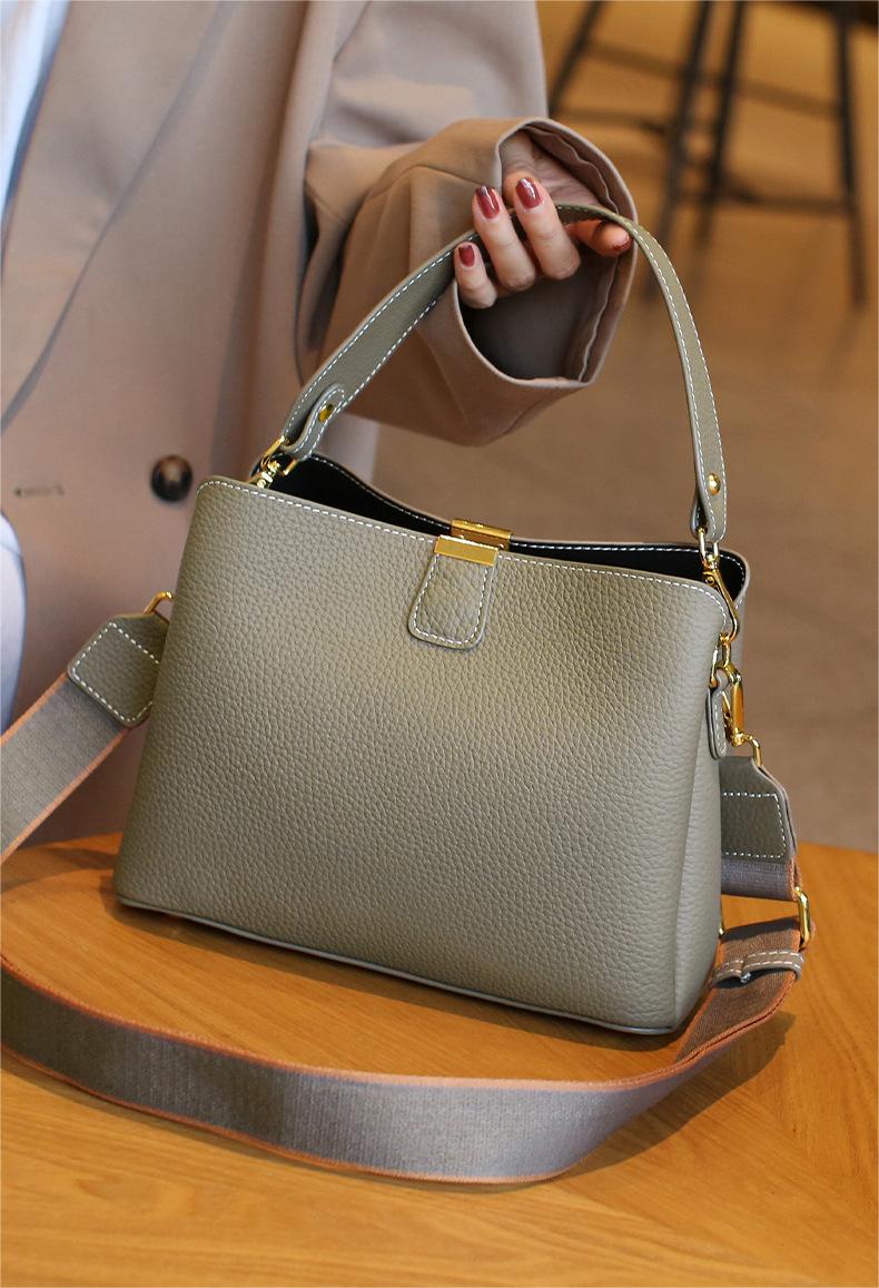 Classic Women Barrel Bag Cow Leather Handbag Crossbody Shoulder Bags