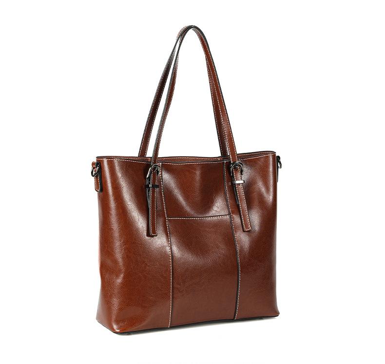 Cow Leather Women Tote Bag Big Capacity Shoulder Bag