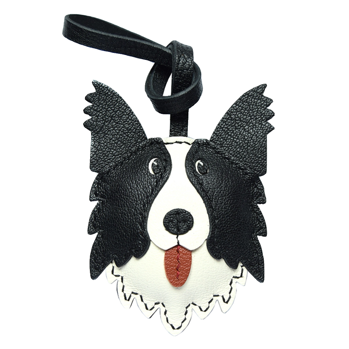 Cute Border Collie Bag Pendant Sheep Leather Keychain