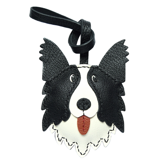 Cute Border Collie Bag Pendant Sheep Leather Keychain