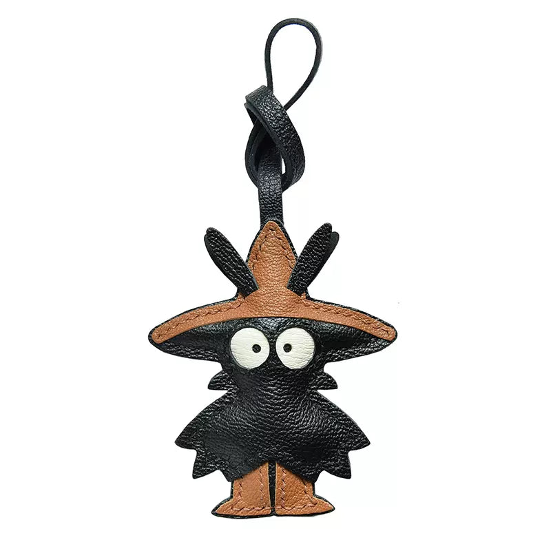 Sheepskin Straw Hat Black Doll Bag Pendant Keychain