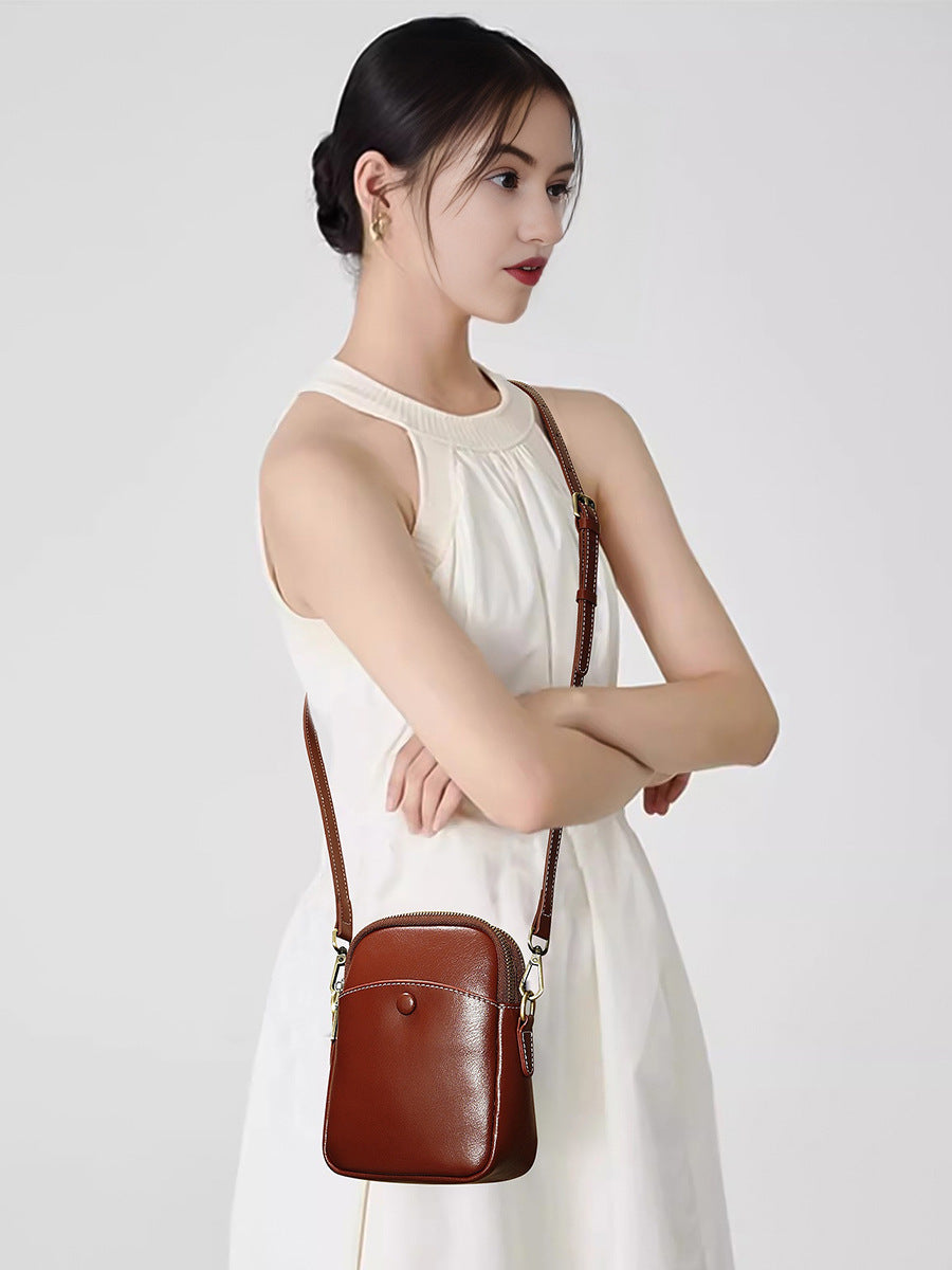 Cow Leather Women Phone Bag Shoulder Bag Crossbody Bag