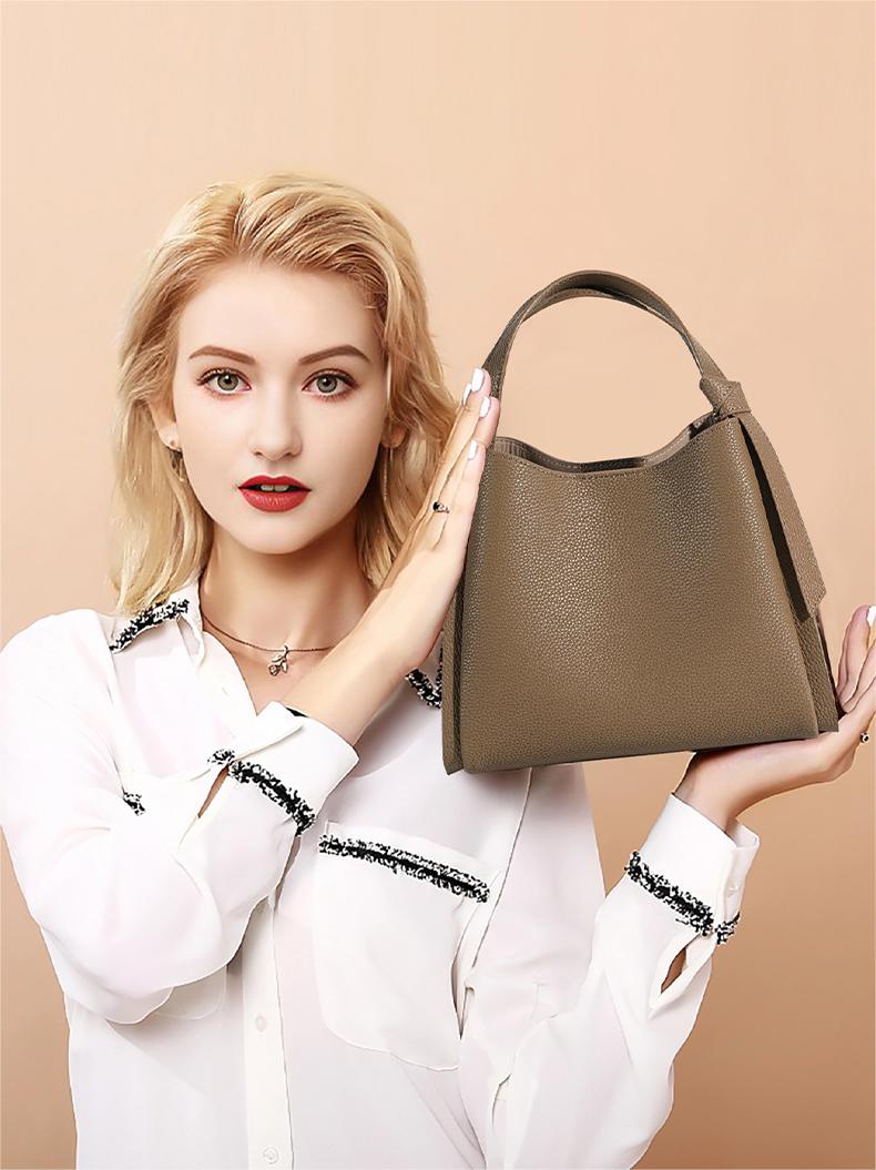 Cow Leather Women Basket Bag Cow Leather Handbag Shoulder Bag