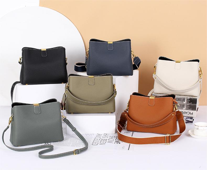 Classic Women Barrel Bag Cow Leather Handbag Crossbody Shoulder Bags