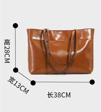 Big Capacity Tota Bag Cow Leather Women Shoulder Bag