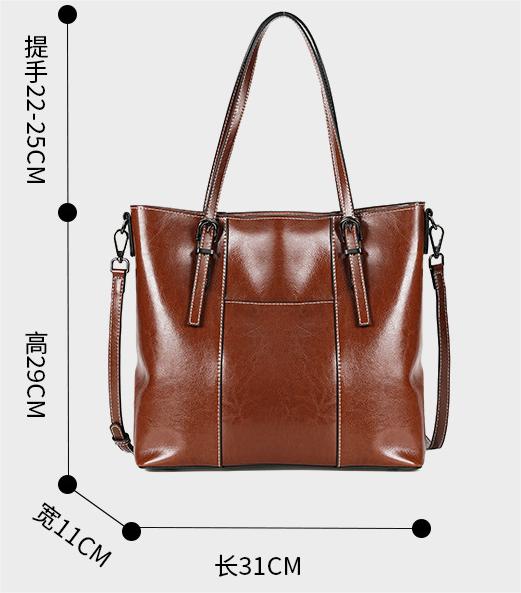 Cow Leather Women Tote Bag Big Capacity Shoulder Bag