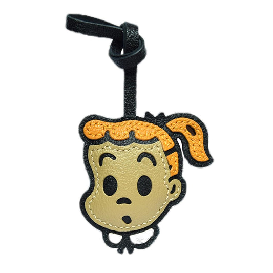 Cartoon Girl Bag Pendant Sheep Leather Keychain